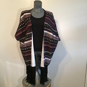 TopMark Boho Fringe Cardigan Shawl Size XS